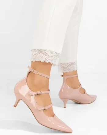 Pantofi cu toc subtire Ginny bej