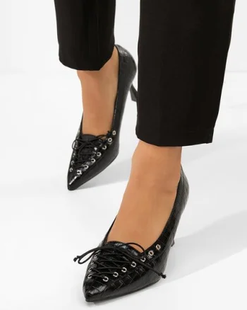 Pantofi cu toc subtire Jasoria negri