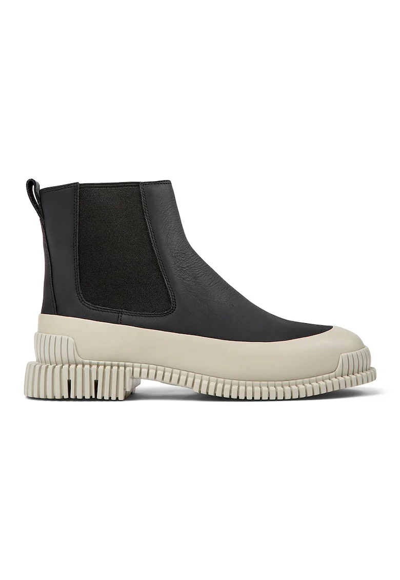 Ghete Chelsea din piele Pix 1265, Negru/Grej
