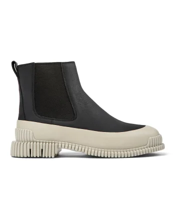 Ghete Chelsea din piele Pix 1265, Negru/Grej