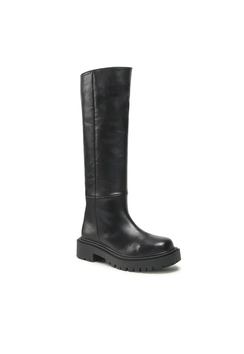 Cizme dama,  301576051, Piele naturala, Negru, Negru