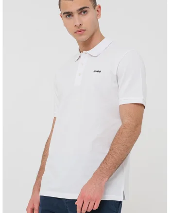 Tricou polo din bumbac pique Donos, Alb