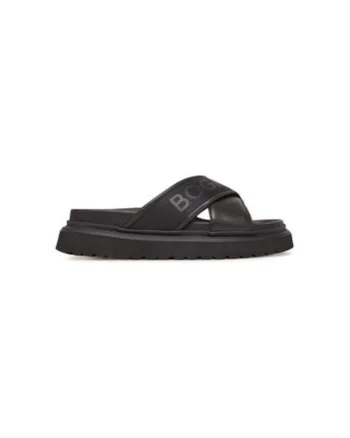 Slapi barbati  12525221, Piele naturala, Negru, Negru