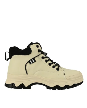 Ghete sport, dama,  XA70001B crem, piele naturala