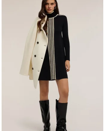 Rochie cu imprimeu si croiala lejera, Negru