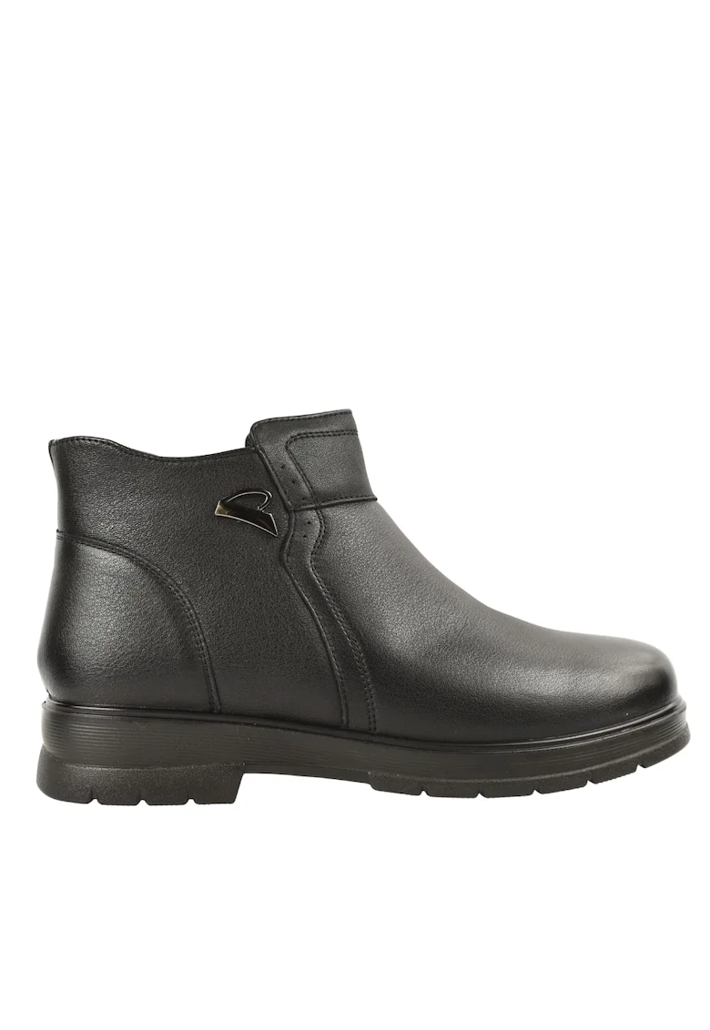 Ghete casual, dama,  M758 negru, piele naturala Negru, Piele naturala