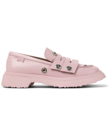 Pantofi loafer din piele cu capse decorative Walden Twins, Roz deschis