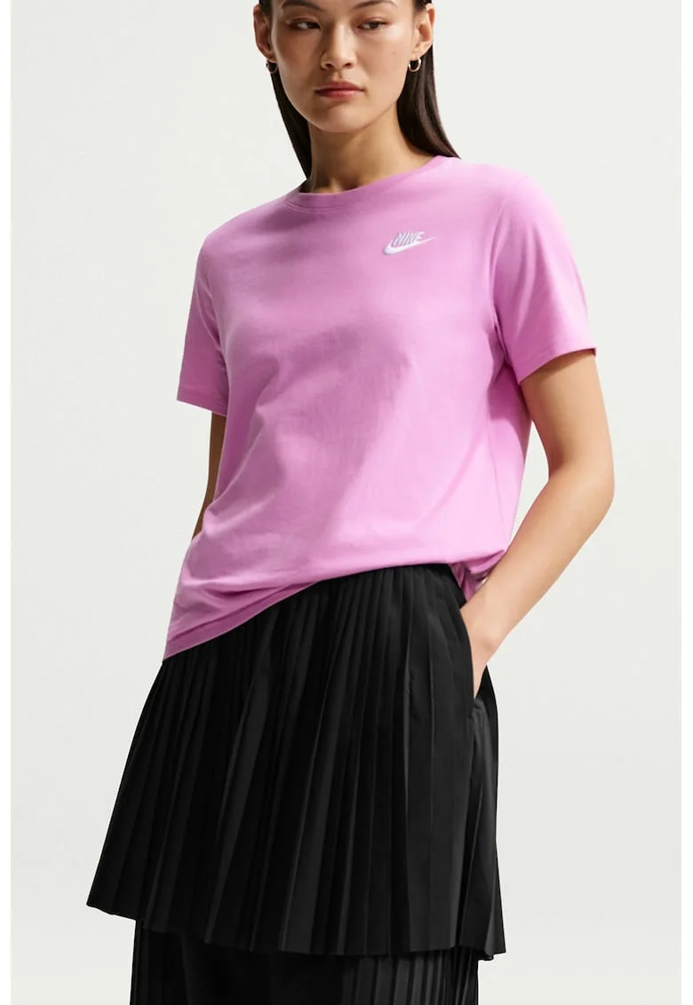 Tricou cu decolteu la baza gatului Sportswear Club Essentials, Roz pastel
