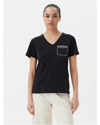 Tricou dama,  bumbac si elastan, negru