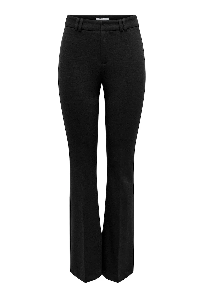 Pantaloni dama,  poliester, evazati, negru