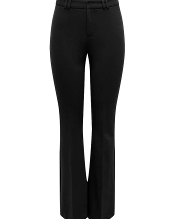 Pantaloni dama,  poliester, evazati, negru
