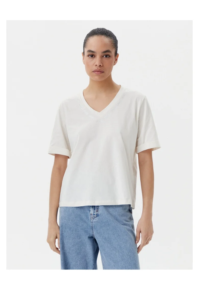 Tricou dama  ecru, bumbac