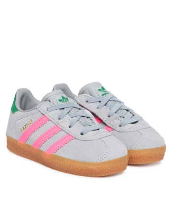 Pantofi sport copii,  piele naturala, gri, sistem inchidere Velcro