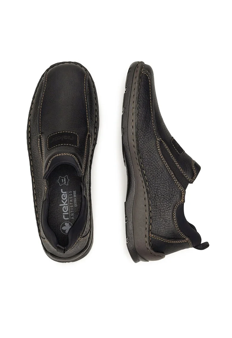 Pantofi barbati,  semighete, piele naturala, negru