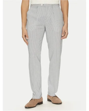 Pantaloni barbati,  slim fit, dungi, Bumbac/In, albastru