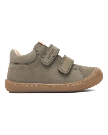 Pantofi copii,  piele naturala, verde, sistem inchidere Velcro