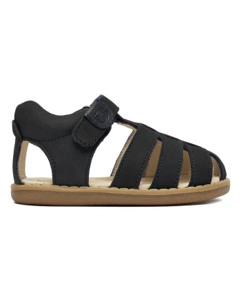 Sandale Baieti,  piele naturala, negru/albastru