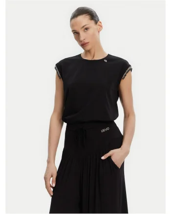 Bluza dama fara maneci,  din bumbac, negru
