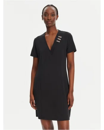 Rochie de zi,  neagra, 50% modal,