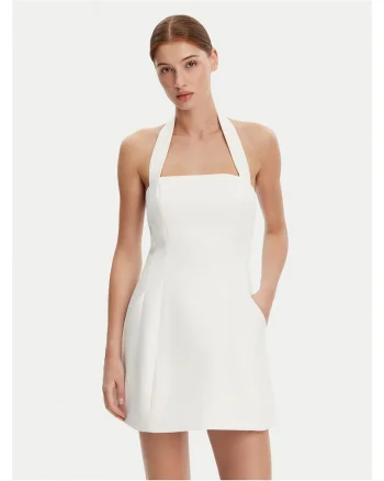 Rochie cocktail  alb, poliester, pentru femei