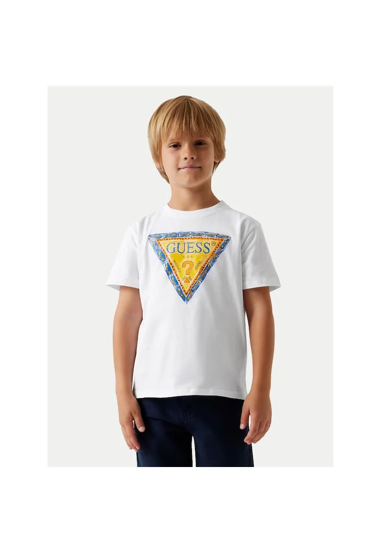 Tricou copii,  bumbac 100%, alb,