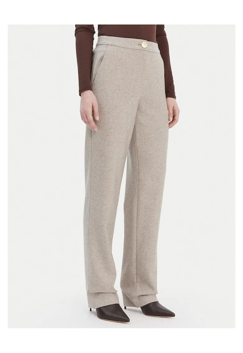 Pantaloni dama,  poliester, bej
