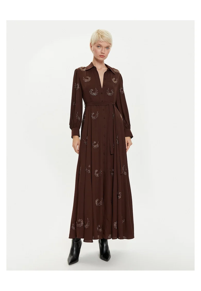 Rochie camasa  100% poliester, maro, pentru femei,