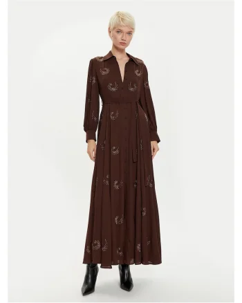Rochie camasa  100% poliester, maro, pentru femei,