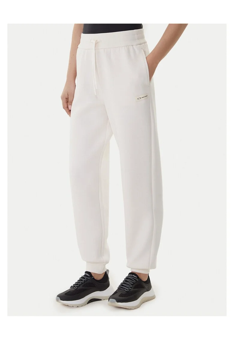 Pantaloni dama,  bumbac, ecru