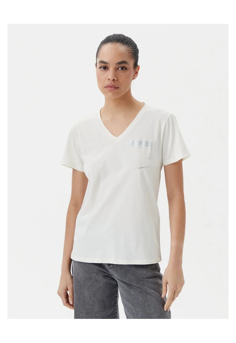 Tricou dama  bumbac/elastan, ecru
