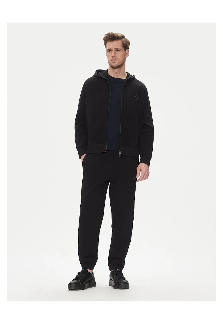 Pantaloni de trening pentru barbati,  bumbac/poliester, negru,