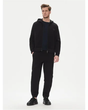 Pantaloni de trening pentru barbati,  bumbac/poliester, negru,