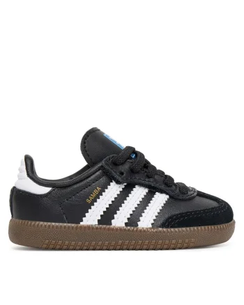 Pantofi sport copii,  Samba, piele naturala, negru, velcro