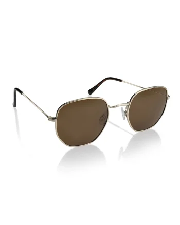 Ochelari de soare polarizati cu rama metalica Vivid, Auriu,