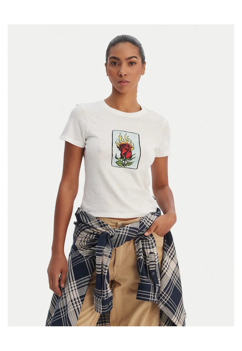Tricou dama,  bumbac, alb