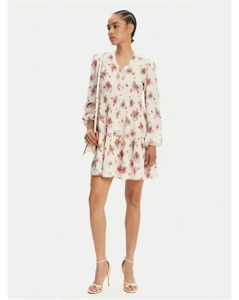 Rochie de zi,  poliester, ecru