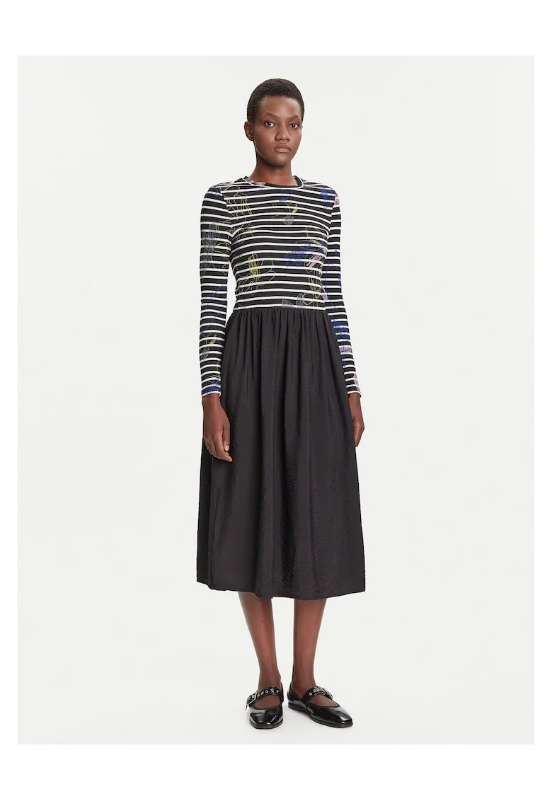 Rochie Femei,  56% viscoza, 35% poliester, 7% poliamida, 2% elastan, INTL, Negru