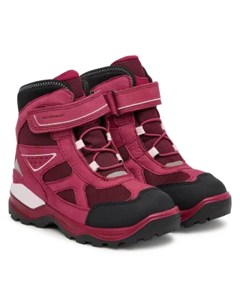 Cizme de zapada copii,  piele naturala, roz, velcro, spuma