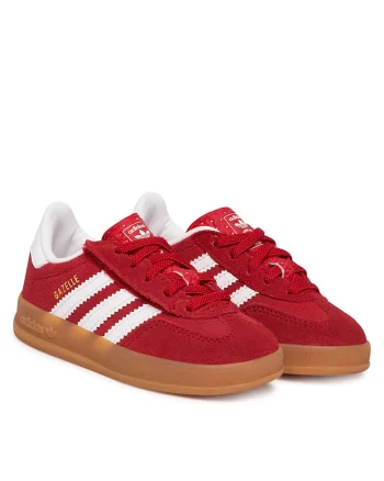Pantofi sport copii,  piele naturala, rosu, sistem inchidere Velcro
