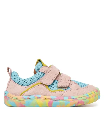 Pantofi copii,  piele intoarsa, multicolor, sistem inchidere Velcro