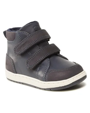 Ghete copii,  piele naturala, albastru, velcro,