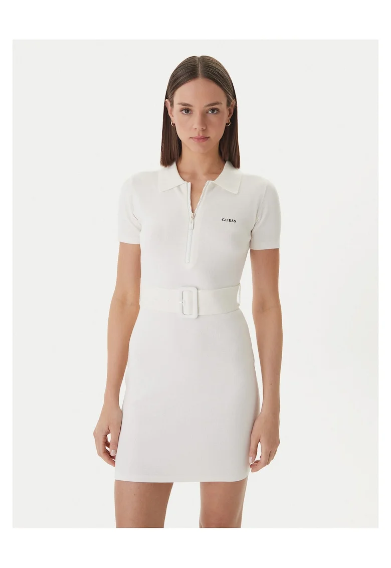 Rochie tricotata,  alb, 44% viscoza