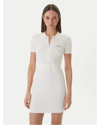 Rochie tricotata,  alb, 44% viscoza