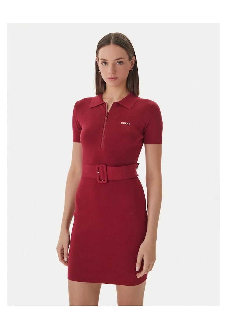 Rochie tricotata,  bordeaux, 44% viscoza,