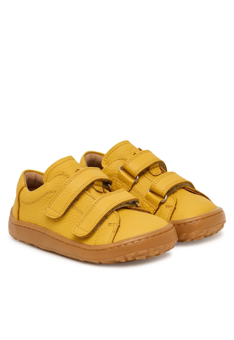 Pantofi copii,  piele naturala, galben, tehnologie barefoot