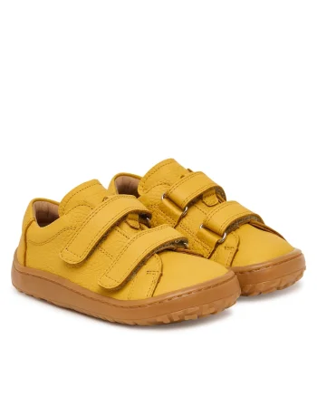 Pantofi copii,  piele naturala, galben, tehnologie barefoot
