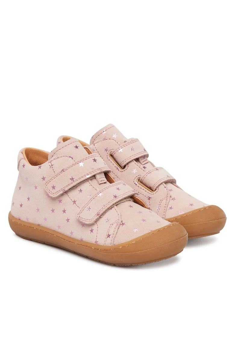 Pantofi copii,  piele naturala, roz, sistem inchidere Velcro