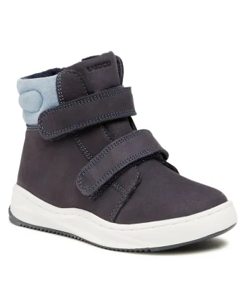 Cizme copii,  piele naturala, albastru, sistem inchidere Velcro,