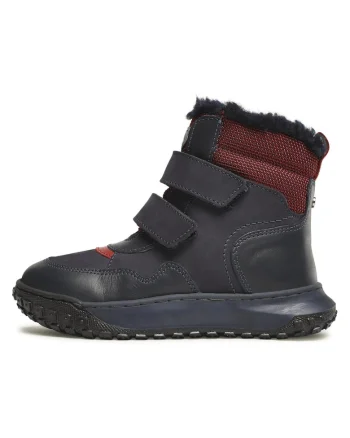 Cizme copii,  piele naturala, albastru, sistem inchidere Velcro,