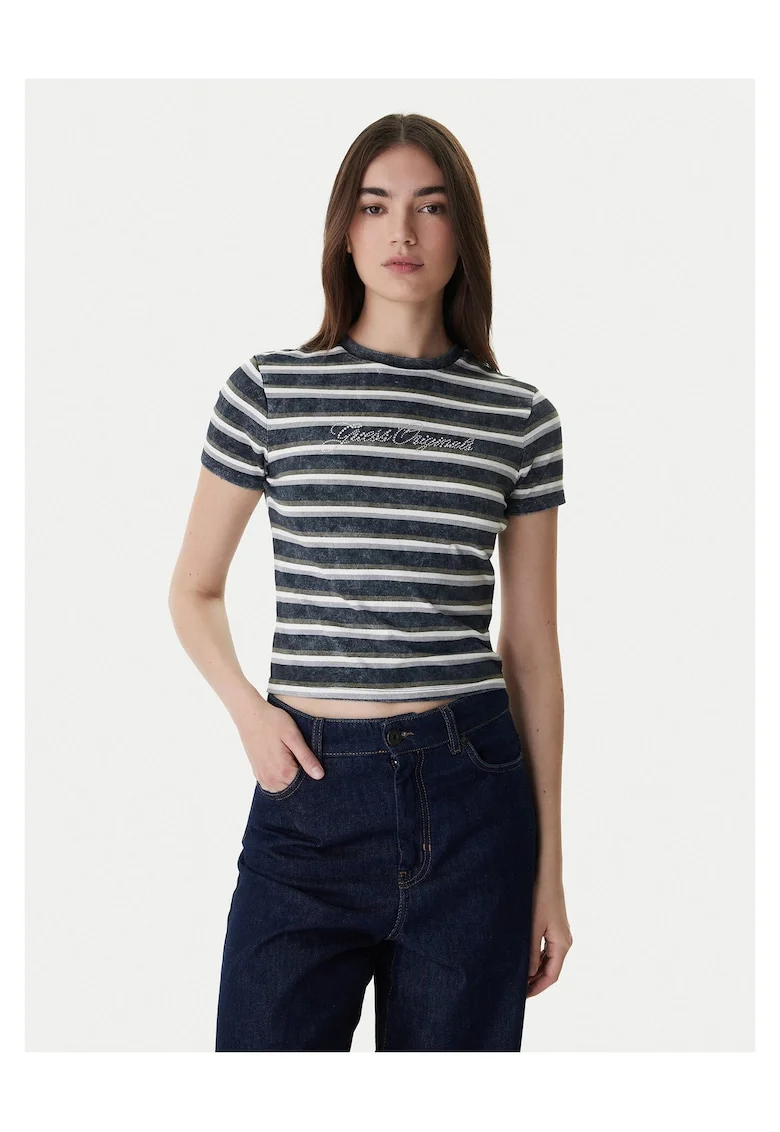 Tricou dama,  model dungi, bleumarin, bumbac/elastan